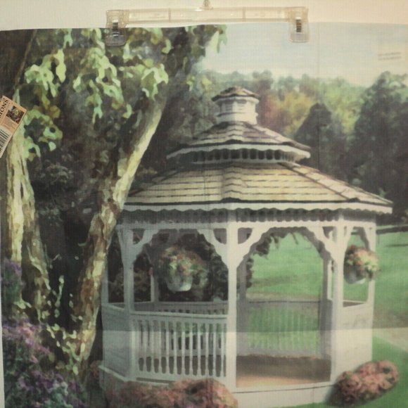New Impressions by NCE Decorative Hanging Flag Gazebo Hand Painted 36.5" x 25.5 - Picture 5 of 6